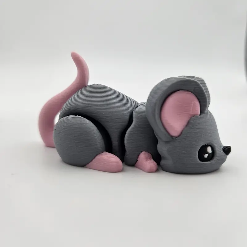 Gray Mouse | 3D Printed Articulating Figurine Great Gift and Desk Figure