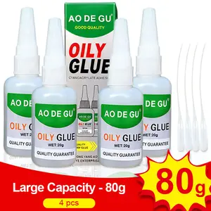 4PCS Oily Super Glue, High Strength Instant Bond Adhesive for Metal Wood Plastic Shoes & Ceramic, Waterproof Fast Repair Glue Kit for Home DIY, Crafts & Quick Fix Multifunctional Durable