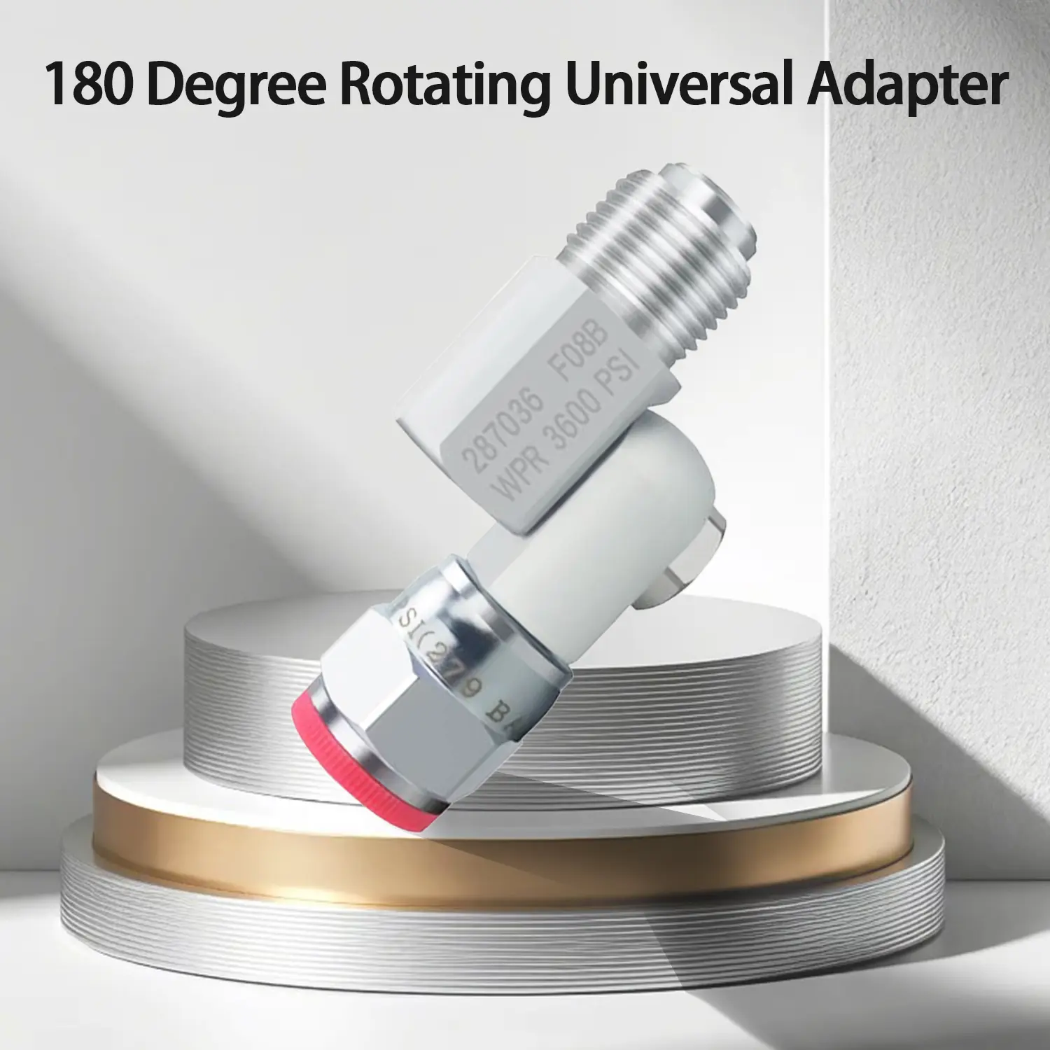 Airless Spray Gun Universal Swivel Joint, compatible with Gr-aco 235486, 7/8-inch thread, 180-degree rotation.