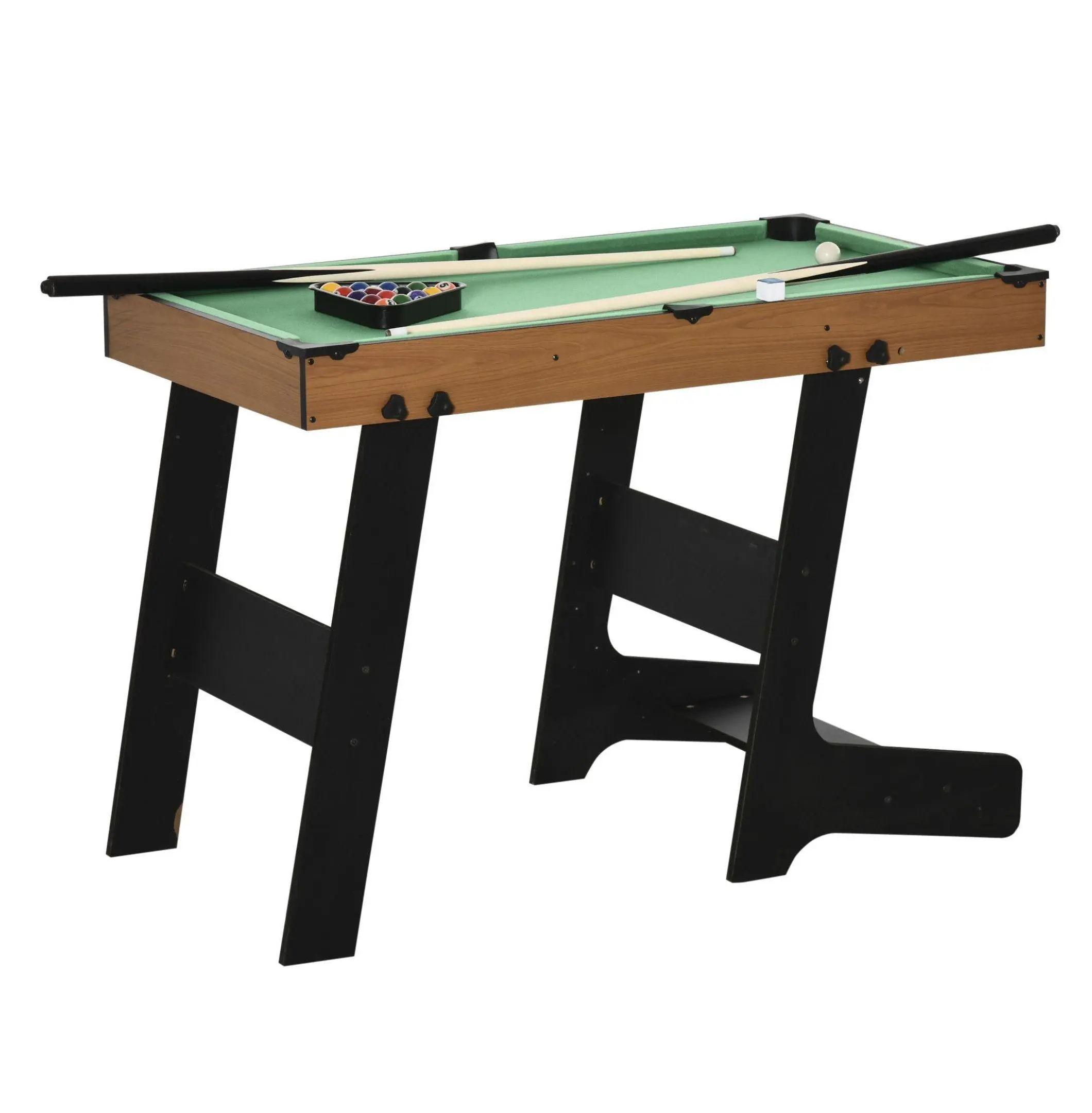 38" Foldable Mini Billiards Table Game Set for Family Game Room - Space Saver Billiards Play Complete Kit with Cues, Balls & Accessories