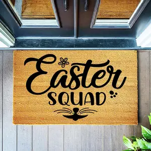 Doormat Easter Squad Welcome Mat Home Gifts - Home Gift - Door Mats - Funny Gift - Unique Gift - First House - Easter Gift - 7446zz