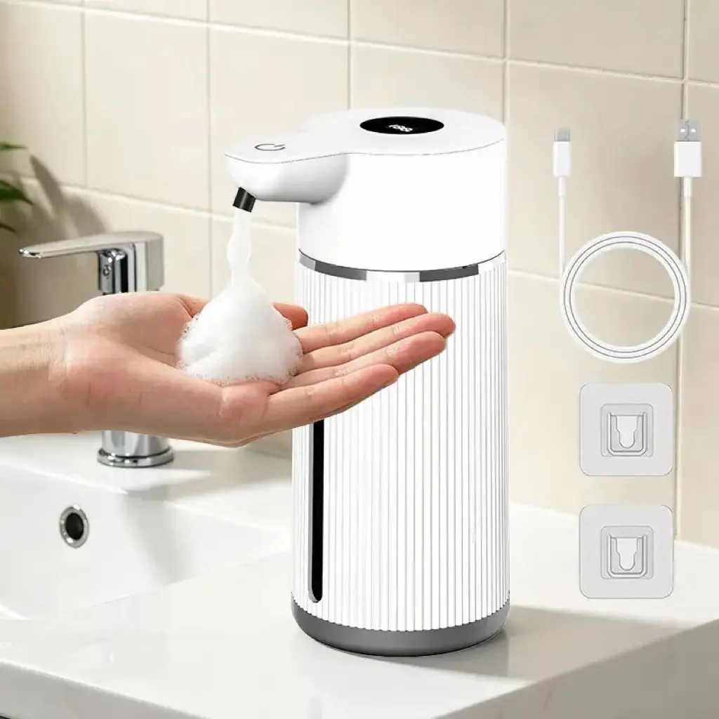 Touchless Foaming Soap Dispenser, Automatic Soap Dispenser, 15oz, USB Rechargeable, 4 Adjustable Levels, Waterproof, Kitchen Gadgets, Home Essentials Hand Wall, Bathroom soap dispenser Restroom