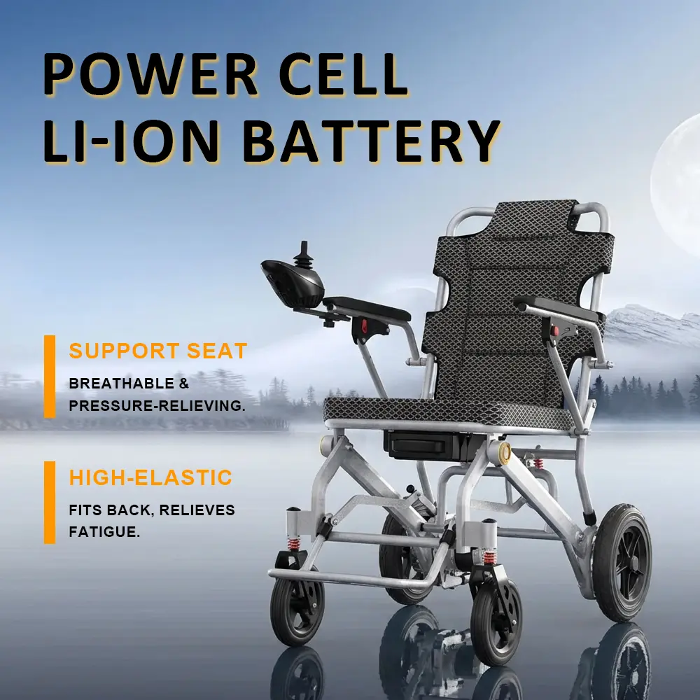 Ultralight 43lbs Foldable Electric Wheelchair! 300lbs Capacity & 15+ Miles Range. 500W All-Terrain Power Chair for Adults & Seniors Travel. Detachable Lithium Battery.. Folding Wheelchair Motorized Wheelchair