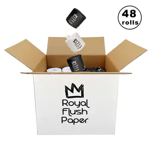 Premium Eco-friendly, Tree free, Bamboo Toilet Paper - 48 roll box - By ROYAL FLUSH PAPER