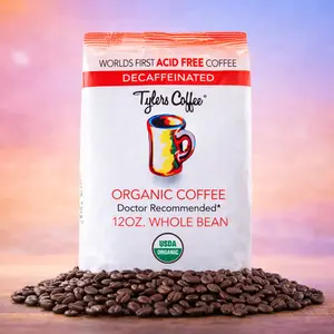 Tyler's Coffee - The First & Only Acid Free Decaf Coffee | Organic Whole Bean Gentle on Digestion