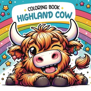 Highland Cow Coloring Book: 50 Fun Facts about this Highland Cow , Creative Coloring Fun for Teens and , Featuring Funny Cows, Cheerful Meadows, and Nature Escapades - Paperback