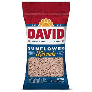 3x David Sunflower Kernels Seeds Snack - Crunchy, Nutritious Seeds for Munching, Healthy Snack Option 3.75oz