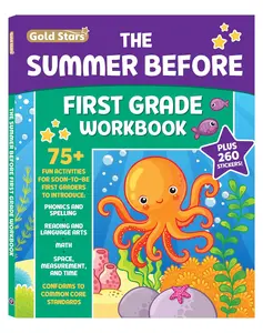 The Summer Before First Grade Workbook School Bridging Kindergarten to First Grade Ages 6 - 7: 75+ Activities, Phonics, Spelling, Reading, Language ... Measurement and Time (Gold Stars Series)