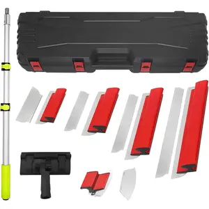 Drywall Skimming  Set, Drywall Tools with 6" 10",15" 24" & 32" Stainless Steel Skimming  with 55"  Extension Handle, High- End Caps Suitable for Sheetrock/Gyprock