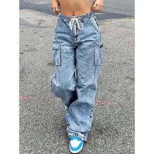 【 plus size 】 Low rise loose denim jeans, casual and fashionable straight leg pants, suitable for all seasonsRAIMENTRY