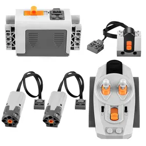 5-in-1 Motor Kit Compatible with Battery Infrared-Remote-Control Receiver Train Adjustable Speed Motor Parts Power Function Parts for Building Blocks DIY Projects STEM Educational Toy Birthday Gift