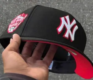 High Crown Flat Brim Fitted Baseball Cap Unisex, Premium Streetwear Hat For Men