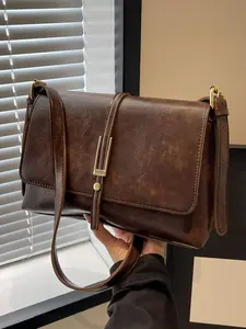 Retro and simple one-shoulder underarm small square bag, trendy and elegant one-shoulder crossbody bag, casual and versatile one-shoulder commuter bag, suitable for commuting to work, dating, shopping and other scenarios, Crossbody Shoulder Purses