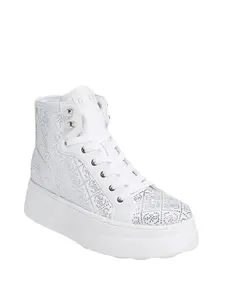 GUESS Female Rhinestone Quattro G High-Top Sneakers