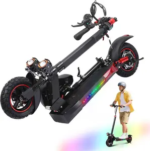 DT-009 Adult Electric Scooter with Dual Suspension, 1200W Rear Motor, 48V 18Ah Battery, 11" Off-Road Tires, 50-55KM/H Speed, Double Disc Brakes, IPX5 Waterproof