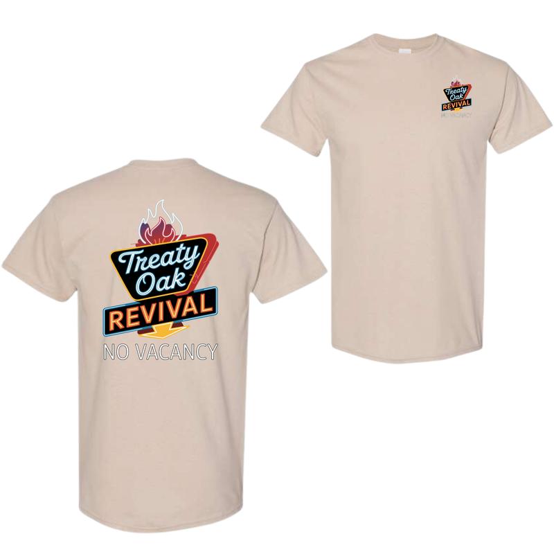 Treaty Oak Revival No Vacancy 100% Cotton T-Shirt, Trendy Unisex Graphic Tee, Xmas Funny Christmas Gift for Men for Women, Cool Band Merch, Retro Design Tee