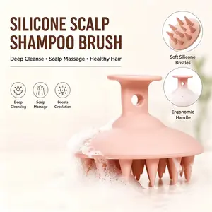 Silicone Scalp Massager Shampoo Brush, Soft Silicone Hair Scalp Scrubber, Deep Cleaning, Exfoliating, Relaxing Head Massage Tool