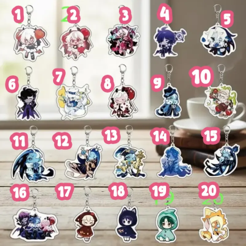 Cookie Run Keychains - Shadow Milk Cookie and Pure Vanilla Cookie...