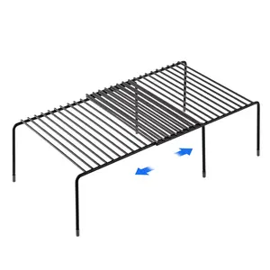 Tomorotec Expandable Shelf Organizer for Kitchen Countertop, Metal Cabinet Pantry Shelf, Spice Rack Organizer, Space Saving Non Slip Rustproof
