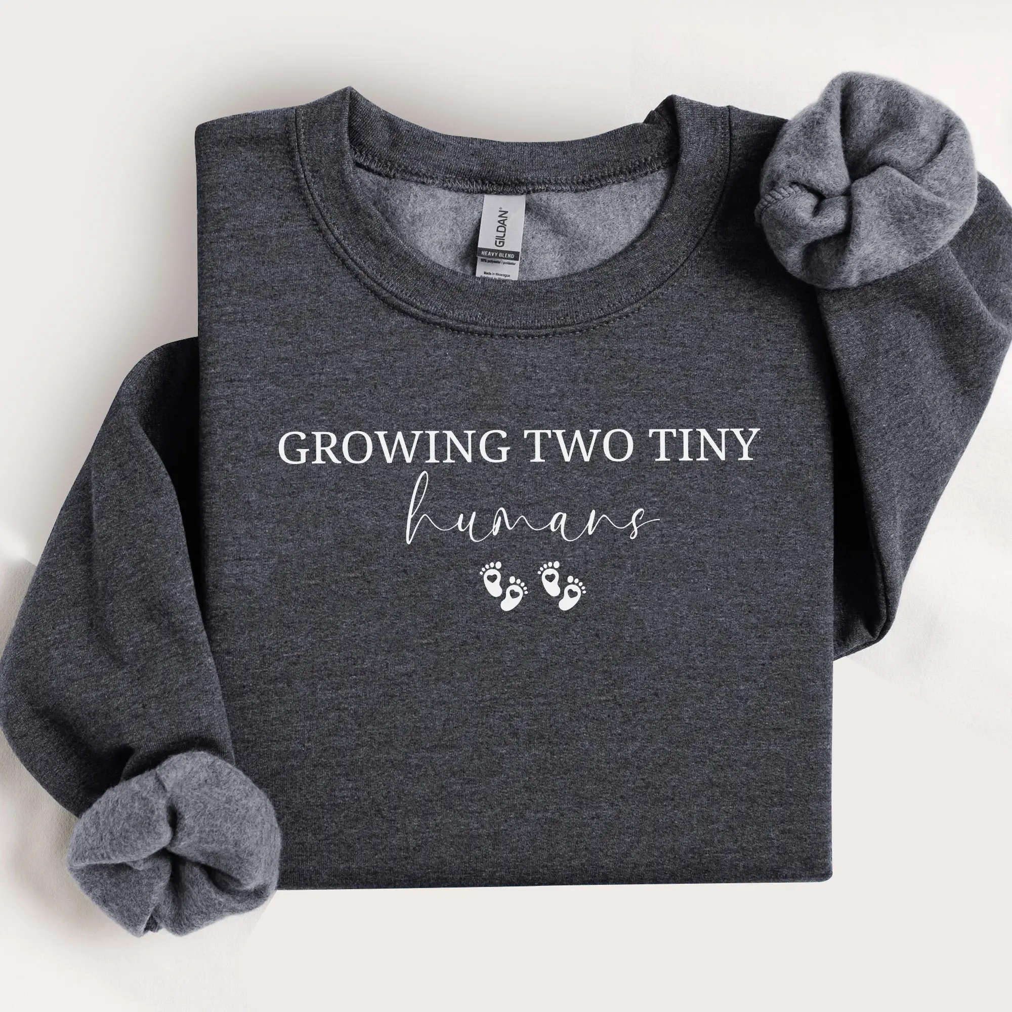 Growing Two Tiny Humans Soon To Be Mom Shirt, Pregnancy Announcement Shirt, Expecting Twins Shirt