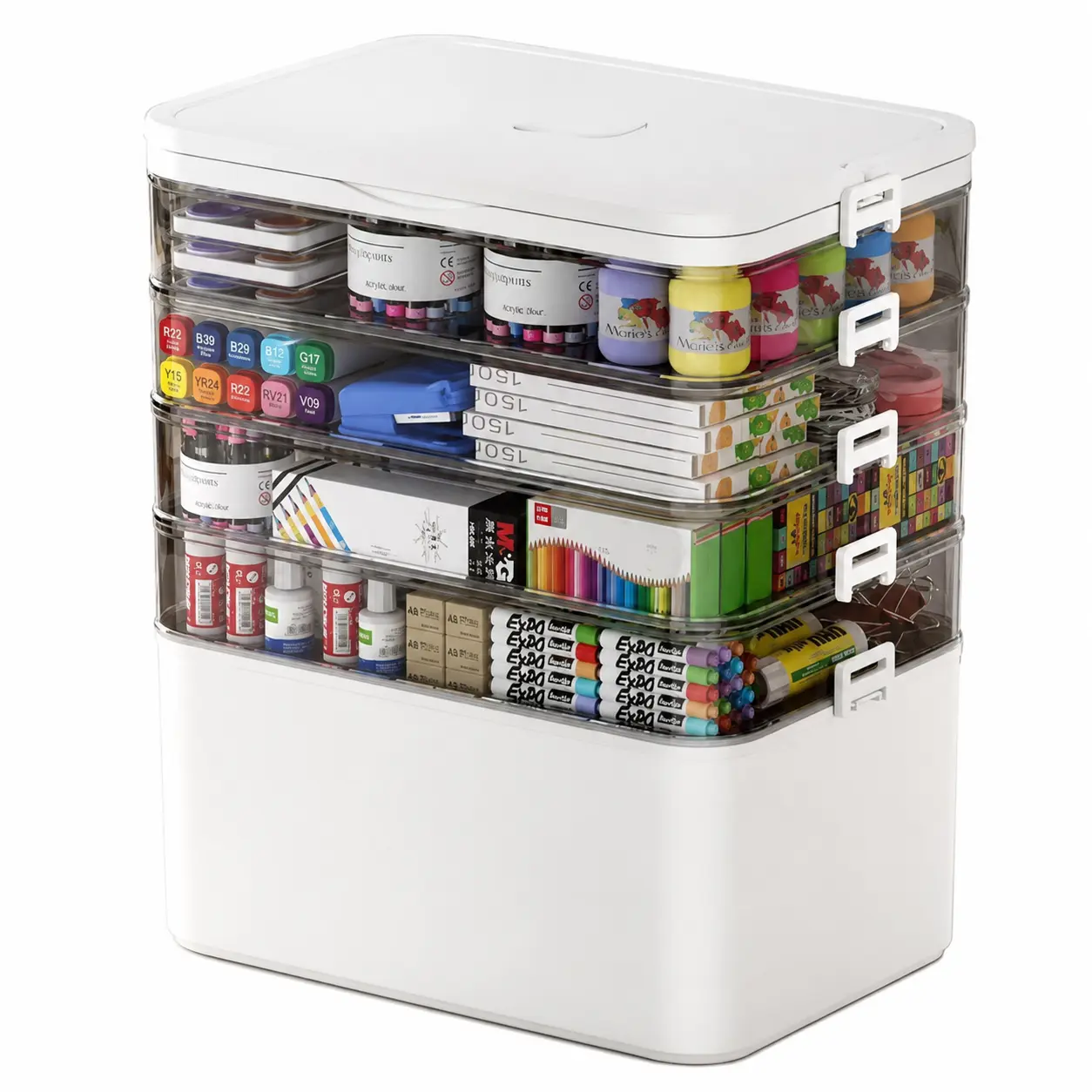 Multifunctional Plastic Sewing Craft Tool Box, Organizing Tools, High Capacity Organizer with Storage Container, Clear Plastic Boxes, Ideal for Medicines, Hair Accessories, Art Supplies, Transparent, Clear Plastic Organizers   storage organizer