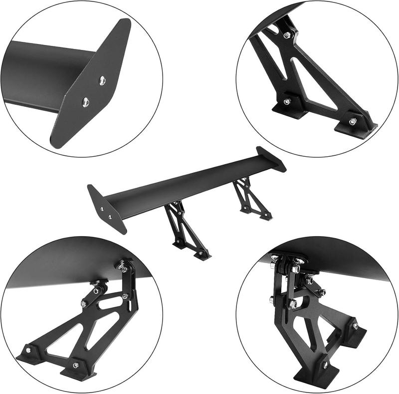 Slendor GT Wing Spoiler, 43.3 Inch Lightweight Aluminum Single Rear Wing, Adjustable Angle Car Spoiler Universal, Rear Spoiler for Cars Single Deck Racing Vehicle