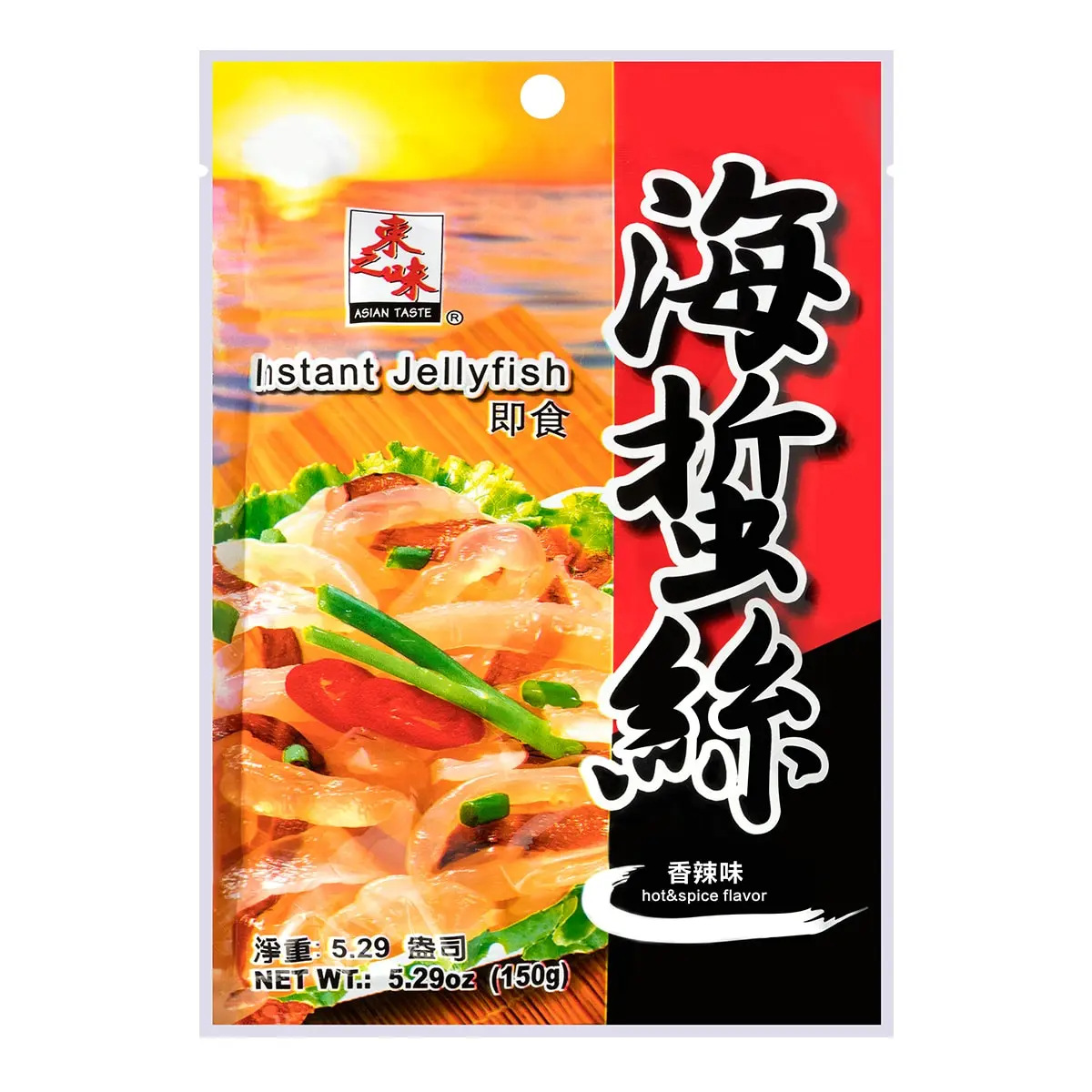 ASIAN TASTE Spicy Jellyfish Salad - Ready-to-Eat, 150g Pack - Authentic Asian Flavor, Quick Snack