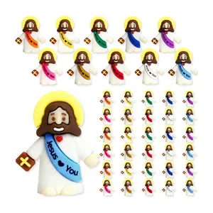 50 Pack Mini Jesus Figurines – Colorful Tiny Religious Toys for Easter & Gifts Decor Ornaments