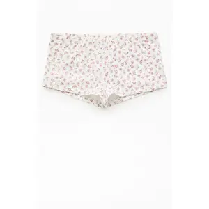 John Galt Women's White Floral Bow Boxer Shorts