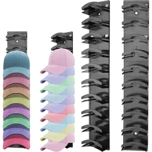 Hat organizer multi-level storage|Supports up to 20 hats|Hat organizer for door wardrobe display baseball caps|Space-saving home cleaning solution(2PCSBlack)