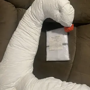 Curve Long Toddler Body Pillow for Sleep Training, 36x27 Inches Swan Shape Soft Child Hug Pillow, 100% Organic Cotton Pillowcase, Hand Washable & Breathable Crib Pillow for Kids