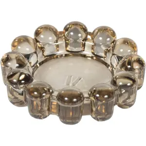 Alice Lane Original Bubble Candle Dish – Chic Smoky Glass Candle Dish for Home Decor – Decorative Modern Candle Holder for Small Candles & Diffusers