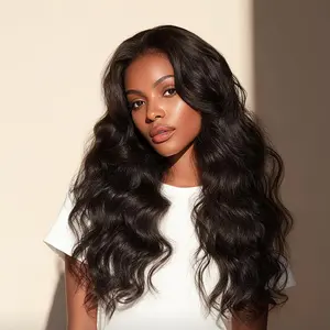 20 Inch V Part Human Hair Wig 180% High Density Body Wave No Sew In No Glue Clip in U Part Wig for Black Women Beginner Friendly No Leave Out Wig Natural Color 320℉ Heat Resistant