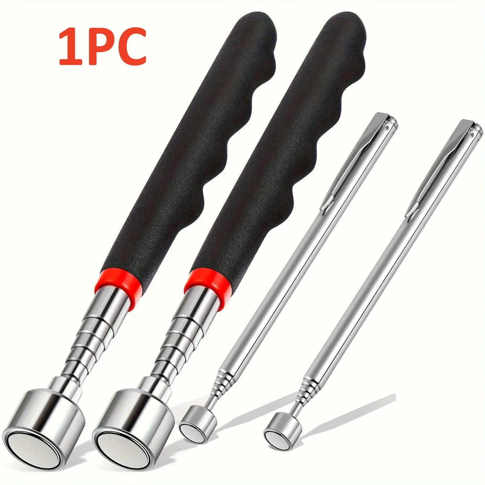 3-In-1 Stainless Steel Telescopic Magnetic Tool - Heavy Duty Industrial Tool, a Manual Iron Suction Rod, Suitable for 10 Different Scenarios, Ideal for Hard-To- Areas, No Batteries Required, Perfect for Automotive And Construction Repairs Hand Tools
