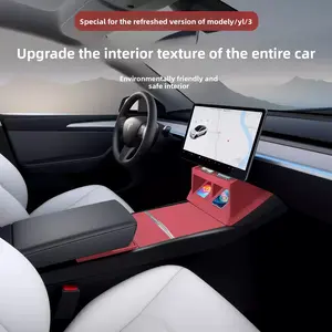 Dixing Silicone MatTesla New ModelY/YL/Model 3 Center Console Silicone Mat, Full Center Console Cover Interior Decoration Protective Accessories