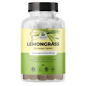 Lemongrass 10X Extract Tablets 1,000mg Each - Organic Cymbopogon Citratus Highly Concentrated Antioxidant Supplement - Natural Herbal Supplement for Immunity Boosting - 60 Tablets