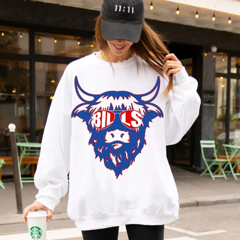 Buffalo Football Sweater, Buffallo Crewneck, Vintage Style Buffaloo Sweatshirt, Buffalo Football Sweater, Josh Allen, Buffalo Bill Womenswear Hoodie