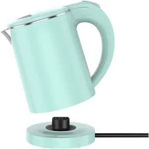 0.5L Small Portable Electric Kettles for Boiling Water, Stainless Steel Travel Kettle,  Boil Teapot, Boil-Dry Protection & Auto Shut-Off,  For Traveling Cooking, Coffee, , Eggs(Green)