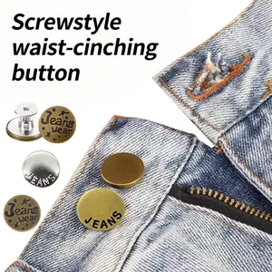 No Sew Adjustable Snap Button Kit: Jeans buttons that require no sewing or drilling, can be adjusted and removed to change waist size, a magical tool for fixing and tightening the waist without sewing or nailing Kit