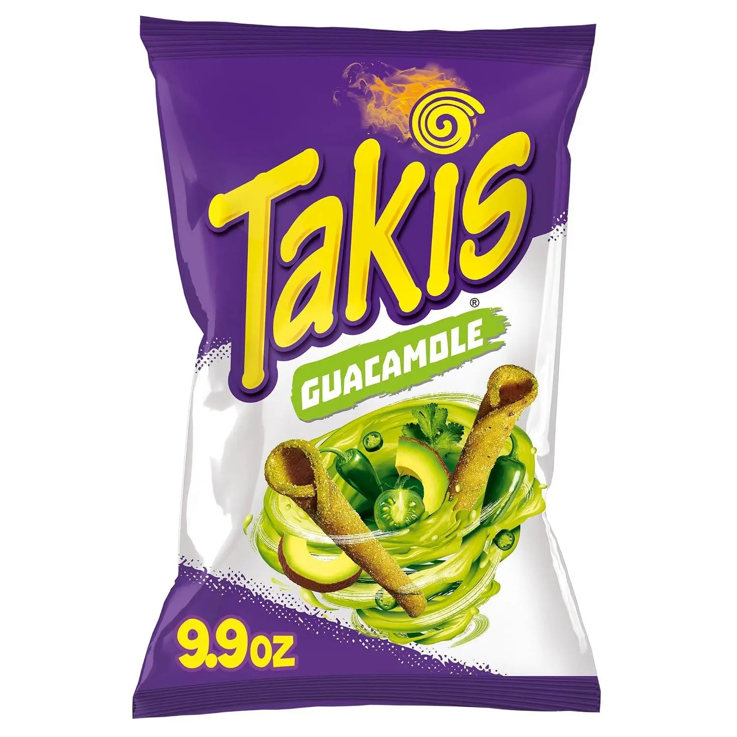 Guacamole 9.9 oz Sharing Size Bag, Guacamole Flavored Mild Spicy Rolled Tortilla Chips