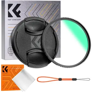K&F CONCEPT 49mm Nano-Klear UV Protection Camera Filter - Optical Glass with Nano Coating, Lens Cap, Cleaning Cloth, Camera Accessories