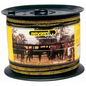 212 MAIN Parker Mccrory 656ft Yellow & Black High Visibility Conductive Electric Fence Tape with Aluminum Wire