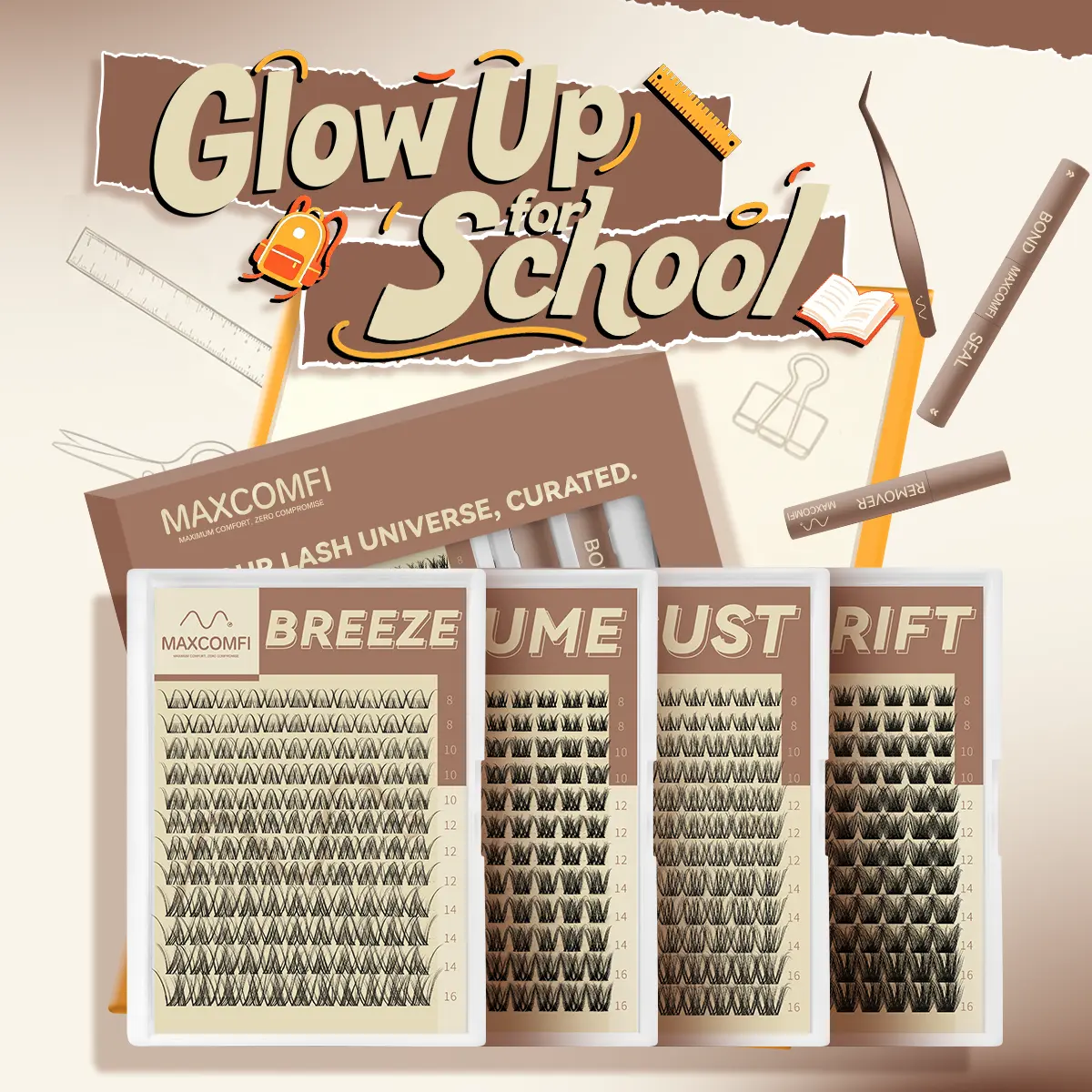 Maxcomfi DD Curl Cluster Lashes 2.0 Multi-Pack | 3 Styles In 1 Link Natural/Medium/Volume Layered Lash Clusters, Waterproof & Cryproof Long-Lasting DIY Lashes, Perfect For Party, Summer & Mother’s Day Gifts, DealsForYouDays,back to school