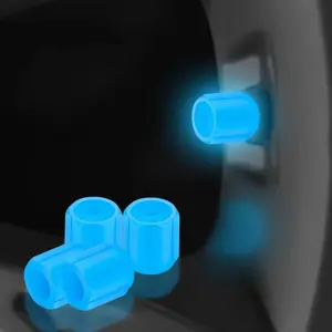 Glow in The Dark Tire Valve Caps - Luminous Valve Stem Covers, Easy Installation Plug and Play Car Exterior Accessories, Universal Fluorescent Wheel Rim Decor for Cars, Trucks & Bicycles 8pc