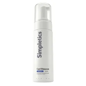 Simpletics Curl Mousse for Curly, Wavy & Coily Hair – Lightweight Curl Defining Foam, Soft Hold, Frizz Control, Volume, No Crunch – Warm Vanilla Scent, Shea Butter, Baobab Oil, Honey – Sulfate & Paraben Free