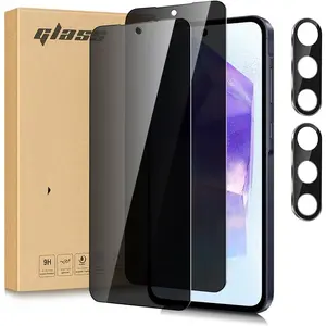 [2+2 Pack for  Galaxy A35 5G  Screen Protector with Camera Lens Protector, Anti-Spy Tempered Glass Film,9H Hardness,Anti-Scratch, Easy Installation (, Galaxy A35)