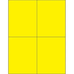 Box Partners  4.25 x 5.5 in. Fluorescent Yellow Rectangle Laser Labels - Pack of 400