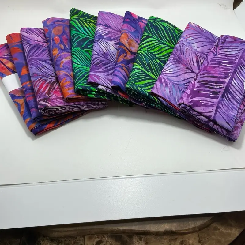 Tonga Batiks Assorted Colors 10 Fat Quarters, Premium Quality Fabric, Ready-to-Ship Quilting Supplies