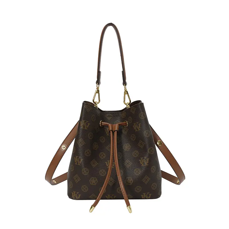Women's vintage drawstring bucket bag, 2026 new model, large-capacity, high-end feel, hand-held, shoulder, and crossbody bag