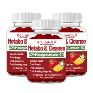 ROLI&ROLA Metabo & Cleanse Gummies - 1000mg Apple Cider Vinegar with Bromelain , Jasmine Extract, Vitamin B12 & Zinc for Digestion, Immune & Metabolic Support, Refreshing body odor- 60 Gummies/Bottle-90 Day Supply-3 Bottles